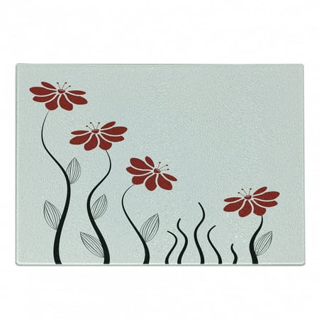 Flower Cutting Board Floral Petals with Striped Leaves and Lines Modern Style Geometrical Design Print Decorative Tempered Glass Cutting and Serving Board Small Size Red and Black by Ambesonne
Flower Cutting Board Floral Petals with Striped Leaves and Lines Modern Style Geometrical Design Print Decorative Tempered Glass Cutting and Serving Board Small Size Red and Black by Ambesonne