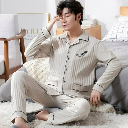 PIKADINGNIS Autumn Winter Mens Cotton Pajamas Button Lapel Sleepwear Leisure Pajama Sets Casual Sleep&Lounge Father Pyjamas Male Pijama
PIKADINGNIS Autumn Winter Mens Cotton Pajamas Button Lapel Sleepwear Leisure Pajama Sets Casual Sleep&Lounge Father Pyjamas Male Pijama