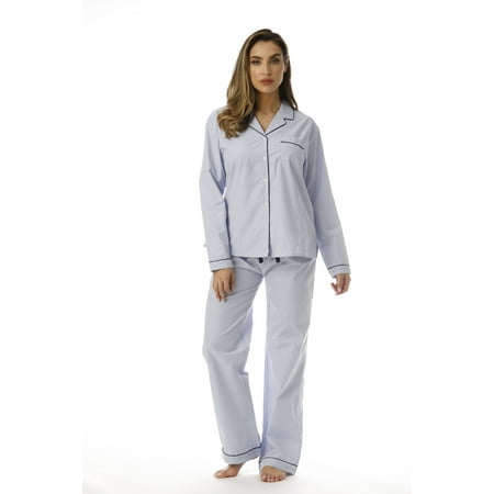 Cocoom Striped Long Sleeve Pajama Pants Set with Notch Collar (Blue / White X-large) 
Cocoom Striped Long Sleeve Pajama Pants Set with Notch Collar (Blue / White X-large)