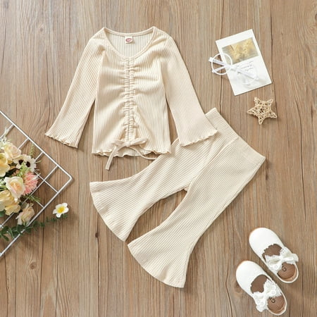 Augper Baby Girl Clothes Long Sleeve Fall Winter Clearance Toddler Girl s Baby Multicolor Striped Long-sleeved Top + Bell Bottom Trousers Beige
Augper Baby Girl Clothes Long Sleeve Fall Winter Clearance Toddler Girl s Baby Multicolor Striped Long-sleeved Top + Bell Bottom Trousers Beige