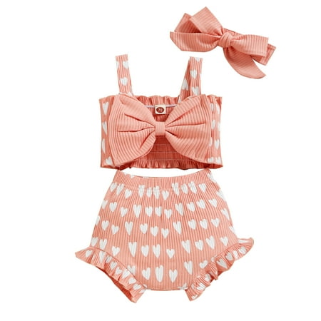 Baby Girls Outfit Sets Clothes Casual Beach Floral Love Print Sleeveless Strap Suspenders Top Shorts Bowknot 3Pcs Outfits Set
Baby Girls Outfit Sets Clothes Casual Beach Floral Love Print Sleeveless Strap Suspenders Top Shorts Bowknot 3Pcs Outfits Set