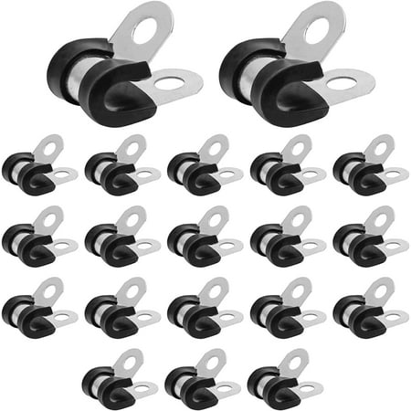20Pcs 1/4 Inch Stainless Steel Cable Clamps Rubber Cushioned Insulated Pipe Clamp R-type Metal Wire Clamp for Tube Hose
20Pcs 1/4 Inch Stainless Steel Cable Clamps Rubber Cushioned Insulated Pipe Clamp R-type Metal Wire Clamp for Tube Hose