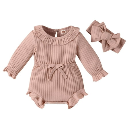 Toddler Boys Girls Rompers Long Sleeve Ribbed Solid Color Bowknot Bodysuit with Headbands for Children Jumpsuits Size 0-3M
Toddler Boys Girls Rompers Long Sleeve Ribbed Solid Color Bowknot Bodysuit with Headbands for Children Jumpsuits Size 0-3M