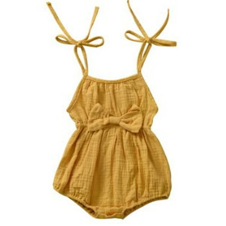 One opening Baby Bodysuit Solid-Color Tied Spaghetti Strap Sleeveless Romper
One opening Baby Bodysuit Solid-Color Tied Spaghetti Strap Sleeveless Romper