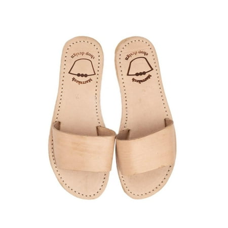 Marrakech Shop Design Leather Sandals - Beige