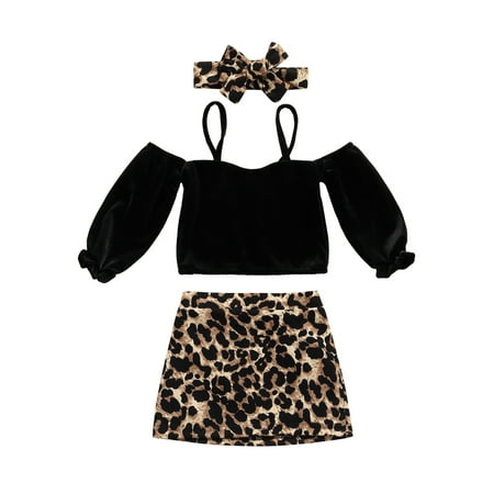 IZhansean Toddler Baby Girls 3Pcs Clothes Corduroy Long Sleeve Off Shoulder Tops Leopard Mini Skirts Headband Set Black 2-3 Years
IZhansean Toddler Baby Girls 3Pcs Clothes Corduroy Long Sleeve Off Shoulder Tops Leopard Mini Skirts Headband Set Black 2-3 Years