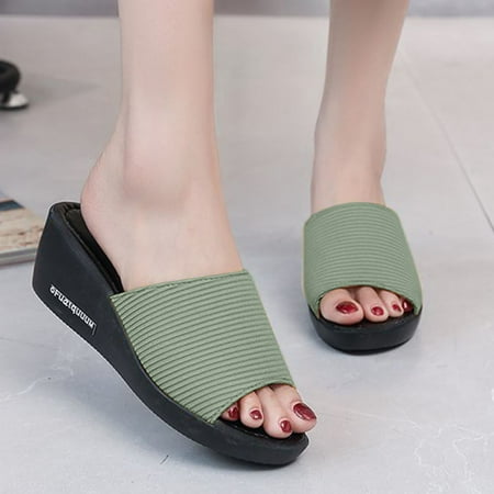 HIBRO Ladies Shoes Fashion Casual Wedges Platforms Beach Slippers Sandals Shoes