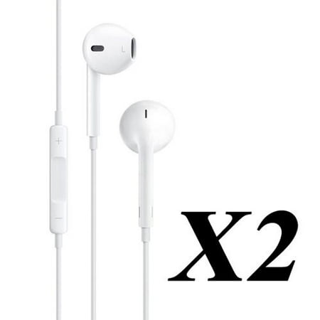 2 x Earphone Earbud w/ Mic Volume Remote for iPhone 5 4S iPad iPod Touch Nano