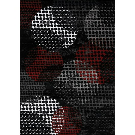 Hawthorne Collections 2'8" x 4'11" Industrial Crate Rug in Red Black