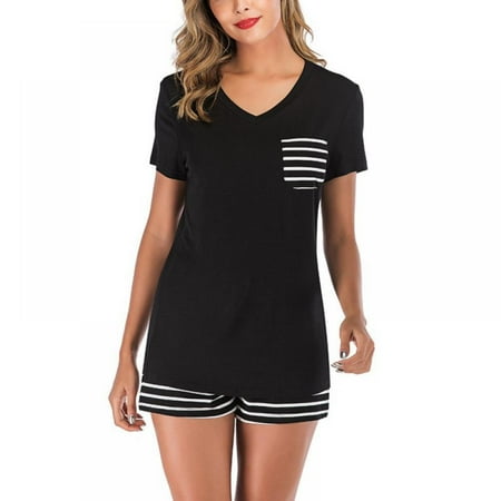 WBQ Summer Pajama Sleepwear for Women V Neck Short Sleeve Top Striped Shorts 2 Piece Loungewear Pjs Set Soft Cozy Lounge Pyjamas Set S-XXL
WBQ Summer Pajama Sleepwear for Women V Neck Short Sleeve Top Striped Shorts 2 Piece Loungewear Pjs Set Soft Cozy Lounge Pyjamas Set S-XXL