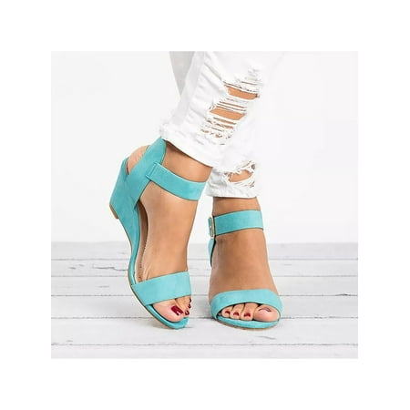 Ymiytan Ladies Casual Shoes Ankle Strap Sandal Summer Wedge Sandals Wedding Anti-Slip Lightweight Beach Blue 5.5
Ymiytan Ladies Casual Shoes Ankle Strap Sandal Summer Wedge Sandals Wedding Anti-Slip Lightweight Beach Blue 5.5