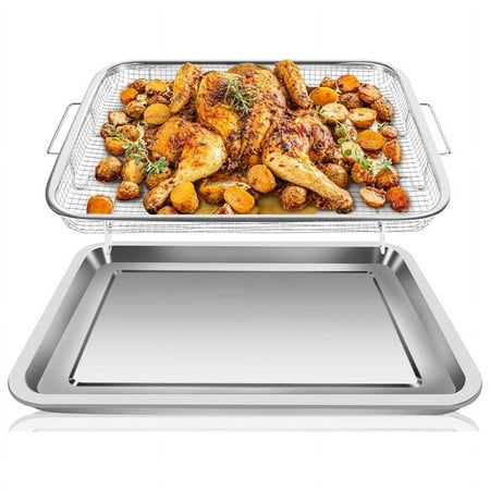 Air Fryer Basket for Oven Stainless Steel Air Fryer Accessories Oven Rack and Crisper Tray Nonstick
Air Fryer Basket for Oven Stainless Steel Air Fryer Accessories Oven Rack and Crisper Tray Nonstick