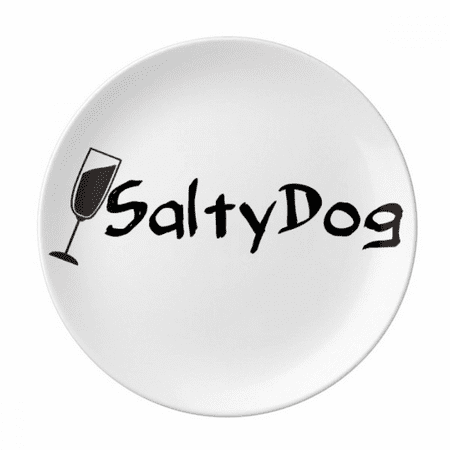 

Salty Dog Salt With Its Cup Plate Decorative Porcelain Salver Tableware Dinner Dish