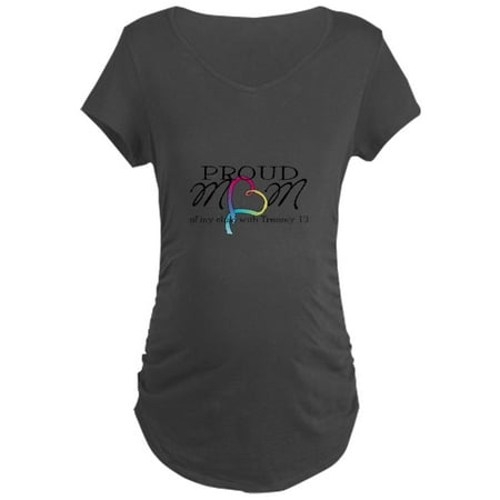 CafePress - Proud T13 Mom Maternity Dark T Shirt - Maternity Dark T-Shirt