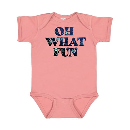 Inktastic Oh What Fun Christmas with Snow Gift Baby Boy or Baby Girl Bodysuit