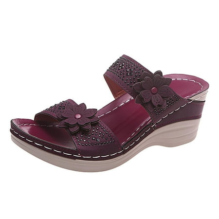 CYMMPU Women s Slippers Summer Retro Casual Flowers High-heeled Flat-bottomed Ladies Wedge Slippers
CYMMPU Women s Slippers Summer Retro Casual Flowers High-heeled Flat-bottomed Ladies Wedge Slippers
