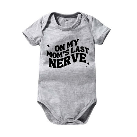 ZCFZJW On MY Moms Last Nerve Print Rompers for Toddler Baby Boys Girls Summer Short Sleeve Funny Letters Print T-Shirt Jumpsuit Outfit Set #01-Gray 0-3 Months
ZCFZJW On MY Moms Last Nerve Print Rompers for Toddler Baby Boys Girls Summer Short Sleeve Funny Letters Print T-Shirt Jumpsuit Outfit Set #01-Gray 0-3 Months