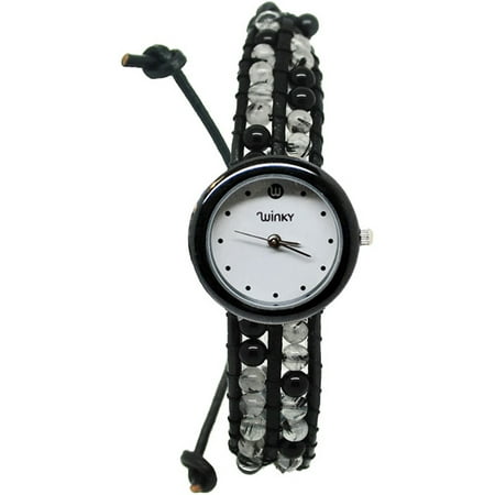 Winky Designs Classic Wrap Watch, Black Mojito