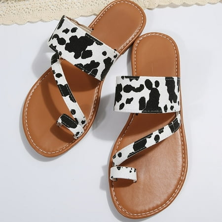 HOLXI 2024 Women s Lightweight Slide Sandals Cow Pattern Slide Sandals Casual Loop Toe Flat Summer Shoes
HOLXI 2024 Women s Lightweight Slide Sandals Cow Pattern Slide Sandals Casual Loop Toe Flat Summer Shoes