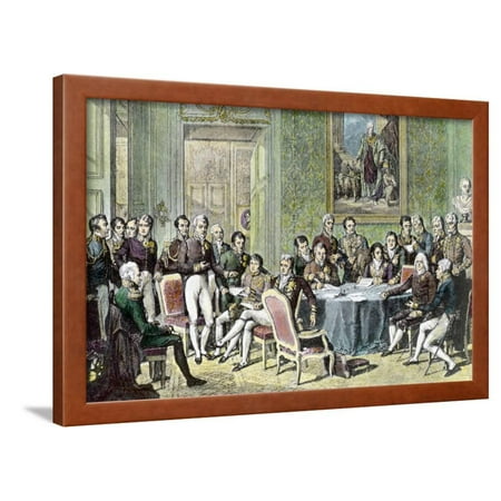Painting of Vienna Congress Delegates by Johann Baptist Isabey' Framed Print Wall Art