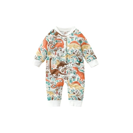 Sunisery Newborn Baby Boys Girls Jumpsuit Cartoon Dinosaur Printed Long Sleeve Single Breasted Romper Clothes White 3-6 Months
Sunisery Newborn Baby Boys Girls Jumpsuit Cartoon Dinosaur Printed Long Sleeve Single Breasted Romper Clothes White 3-6 Months