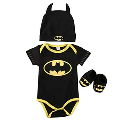 Jkerther Newborn Infant Baby Boy Batman Cotton Romper Shoes Hat Clothes Outfit Set
Jkerther Newborn Infant Baby Boy Batman Cotton Romper Shoes Hat Clothes Outfit Set