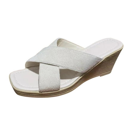 Kukoosong Wedge Sandals for Women Slope Heel Slippers Crossed Open Toe Thick Sole Mules High Heel Sandals Women Beige 41
Kukoosong Wedge Sandals for Women Slope Heel Slippers Crossed Open Toe Thick Sole Mules High Heel Sandals Women Beige 41