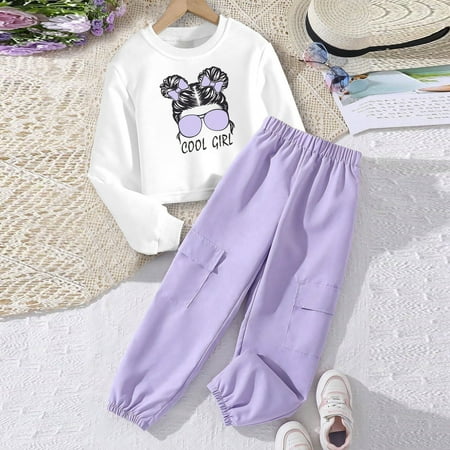 Toddler Girls Outfit Sets Autumn Winter Casual Printed Long Sleeve Crew Neck Sweatshirt Pullover Top Cargo Pants Suit Outwear
Toddler Girls Outfit Sets Autumn Winter Casual Printed Long Sleeve Crew Neck Sweatshirt Pullover Top Cargo Pants Suit Outwear