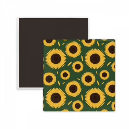 Pattern Sunflower Petal Flower Square Ceracs Fridge Magnet Keepsake Memento