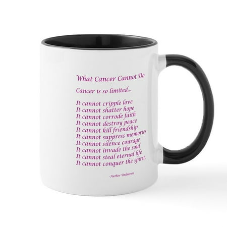 CafePress - What Cancer Cannot Do Poem Mug - 11 oz Ceramic Mug - Novelty Coffee Tea Cup
CafePress - What Cancer Cannot Do Poem Mug - 11 oz Ceramic Mug - Novelty Coffee Tea Cup