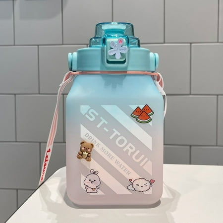 1pc Sports Water Bottle With Straw 1500ml/50.72oz Gradient Water Bottle Square Big Belly Cup Plastic Water Bottle With Random Sticker 8.66*4.33in
1pc Sports Water Bottle With Straw 1500ml/50.72oz Gradient Water Bottle Square Big Belly Cup Plastic Water Bottle With Random Sticker 8.66*4.33in