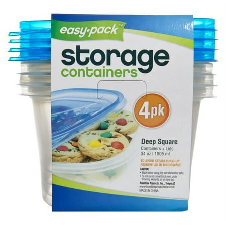Easy Pack 8066 Storage Container 34 oz Capacity 6 Pack