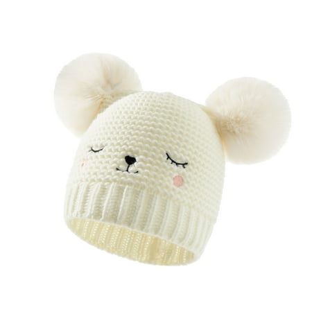 YWDJ 0-3Years Toddler Warm Knitted Hat - Winter Kids Solid Color Double Ball Hair Ball Embroidery Kids Knitted Hat White
YWDJ 0-3Years Toddler Warm Knitted Hat - Winter Kids Solid Color Double Ball Hair Ball Embroidery Kids Knitted Hat White