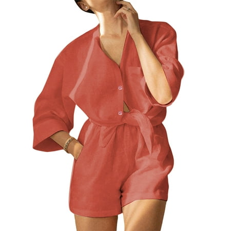 Women 2 Piece Pajamas Set Solid Color 3/4 Sleeves Tops Elastic Shorts Loungewear Soft Sleepwear
Women 2 Piece Pajamas Set Solid Color 3/4 Sleeves Tops Elastic Shorts Loungewear Soft Sleepwear