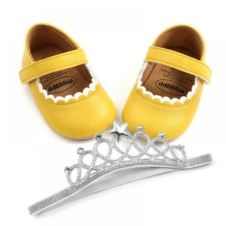 Baby Girls Mary Jane Flats with Bowknot Non-Slip Toddler First Walkers Princess Dress Shoes + Princess Hair Band 0-18Months
Baby Girls Mary Jane Flats with Bowknot Non-Slip Toddler First Walkers Princess Dress Shoes + Princess Hair Band 0-18Months