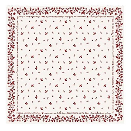 Christmas Time 36 x 36 Table Topper - Ivory & Red
