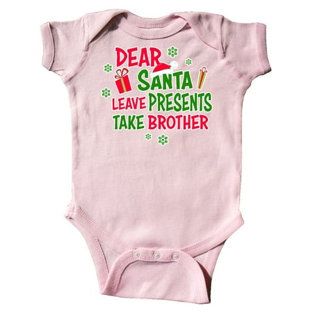 Inktastic Dear Santa Leave Presents Take Brother Gift Baby Boy or Baby Girl Bodysuit
Inktastic Dear Santa Leave Presents Take Brother Gift Baby Boy or Baby Girl Bodysuit
