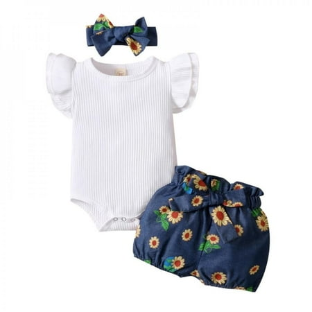 Elaydool Summer Baby Girl Clothing Flare Sleeve Solid Romper Tops Floral Shorts Headband Infant Girls Outfits Clothes
Elaydool Summer Baby Girl Clothing Flare Sleeve Solid Romper Tops Floral Shorts Headband Infant Girls Outfits Clothes