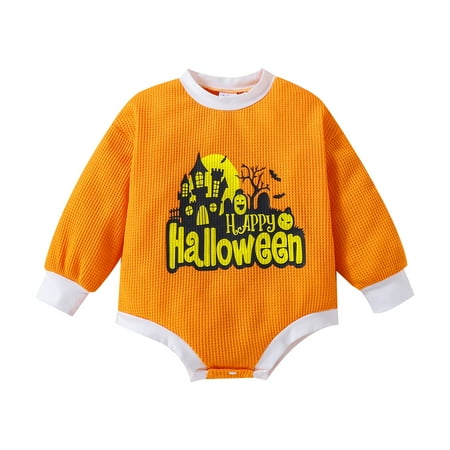 Meihuida Baby Romper Halloween Letter Ghost / Letter Castle Print Contrast Long Sleeve Crew Neck Bottom Snap Jumpsuit
Meihuida Baby Romper Halloween Letter Ghost / Letter Castle Print Contrast Long Sleeve Crew Neck Bottom Snap Jumpsuit