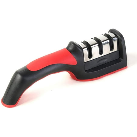 Knife Sharpener - Professional 3 Stage Manual Sharpener for Sharpening Kitchen Knives Scissors (Ceramic Stone Tungsten Carbide Plates Diamond rods) for Chef and Home Use
Knife Sharpener - Professional 3 Stage Manual Sharpener for Sharpening Kitchen Knives Scissors (Ceramic Stone Tungsten Carbide Plates Diamond rods) for Chef and Home Use