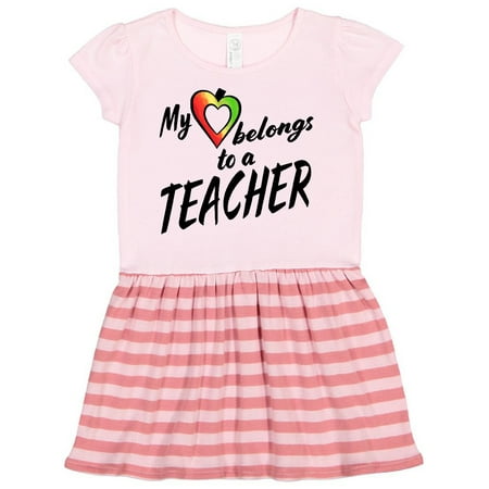 Inktastic My Heart Belongs to a Teacher Gift Toddler Girl Dress