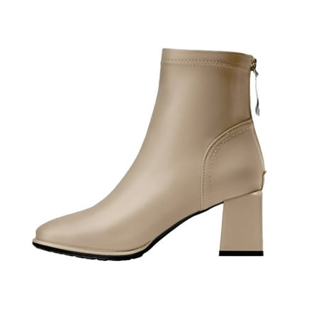 Women Walking Shoes Fashion Women Artificial Leather Solid Color Autumn Thick Sole Square Heels Zipper Short Booties Round Toe Shoes Ankle Boots for Women PU Khaki
Women Walking Shoes Fashion Women Artificial Leather Solid Color Autumn Thick Sole Square Heels Zipper Short Booties Round Toe Shoes Ankle Boots for Women PU Khaki
