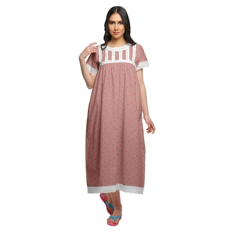 Moomaya Printed Cotton Sailor Collar Sleepwear For Ladies Button Down Nightdress
Moomaya Printed Cotton Sailor Collar Sleepwear For Ladies Button Down Nightdress