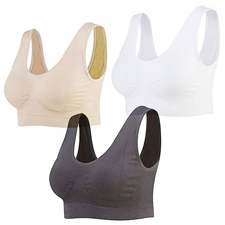 Inkach Womens Clearance 3-Pack Women Seamless Sports Bra Wirefree Yoga Bra With Removable Pads
Inkach Womens Clearance 3-Pack Women Seamless Sports Bra Wirefree Yoga Bra With Removable Pads
