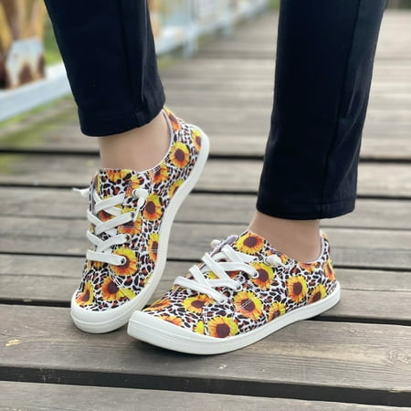 Yoslce Flats For Women Women S Flat Bottomed Low-Cut Canvas Shoes One-Foot Lazy Version Womans