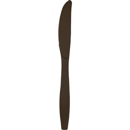 Touch of Color Premium Plastic Knives, Chocolate Brown, 24 Ct