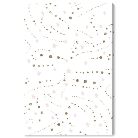 Wynwood Studio 'Stars and Glitter' Abstract Wall Art Canvas Print - White, Gold, 16" x 24"