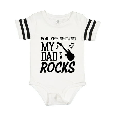 Inktastic For the Record My Dad Rocks Gift Baby Boy or Baby Girl Bodysuit
