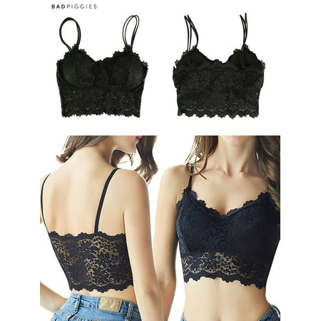 BadPiggies Women s Camisole Floral Lace Bralette Strap Thin Bandeau Unpadded Sexy Bra Wire Free (L Black)
BadPiggies Women s Camisole Floral Lace Bralette Strap Thin Bandeau Unpadded Sexy Bra Wire Free (L Black)