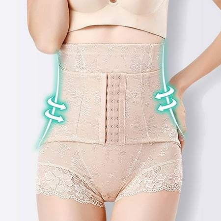 Qazqa Women High Wist Contract Abdomen Slim Body Panties Maternity Pregnant Shapeware Beige XL